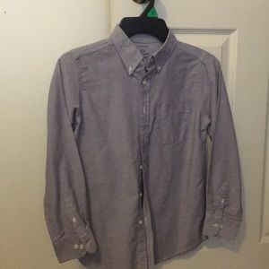 A silver button-up dress shirt
